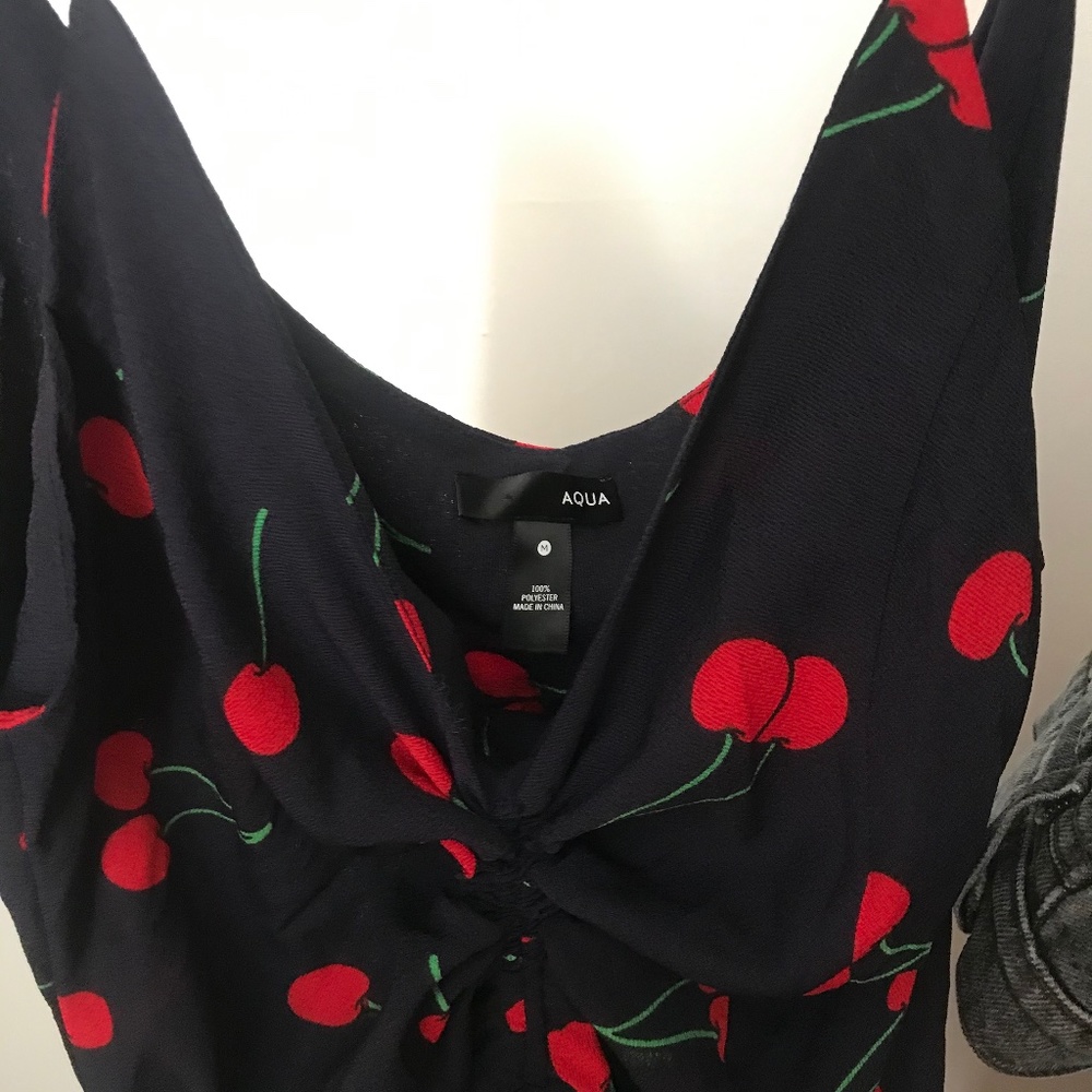 Aqua cherry dress
